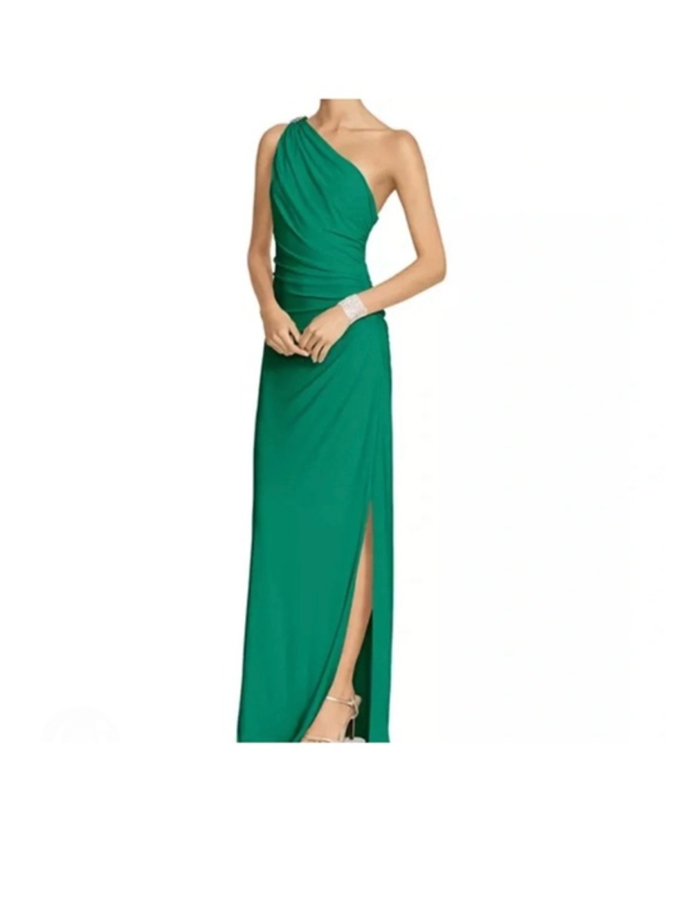 Lauren Ralph Lauren Emerald One-Shoulder Evening Gown